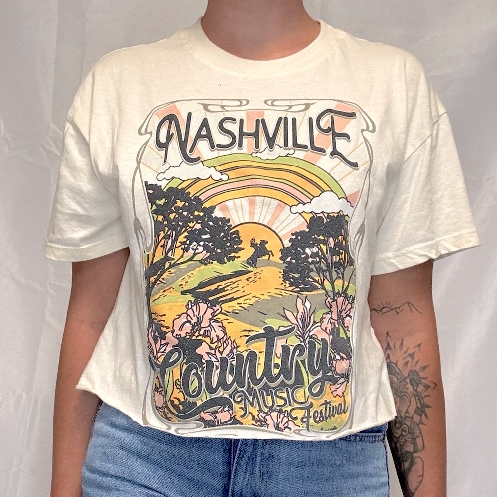 Nashville Country Music Tee - Cream
